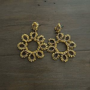 Yellow Beaded Dangle earrings